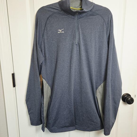 Mizuno Other - Mizuno Pullover Mens 2XL Gray Performance 1/4 Zip Long Sleeve Training Top